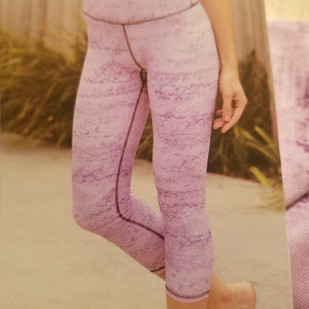 Earth Yoga Organic capri pants Leggings Purple XL - Picture 8 of 8